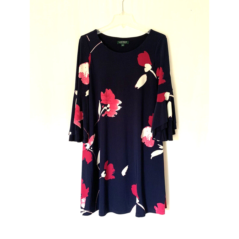 Ralph Lauren LRL Women's Dress 4 Floral Aline Knee Fit And Flare